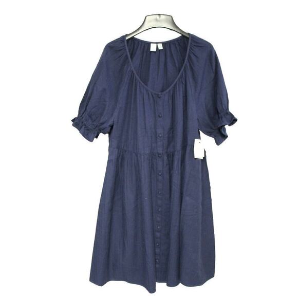 Susina Navy blue cotton summer dress size Medium womens NWT - Picture 1 of 6